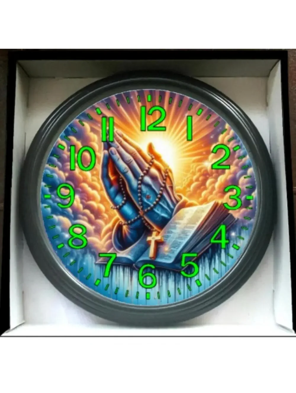 The Power Of Prayer Glow In The Dark Wall Clock New!